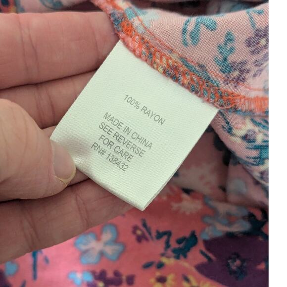 Modcloth Floral Button Down Shirt Pink Womens Small Collared Preppy Blouse Top - Picture 5 of 6